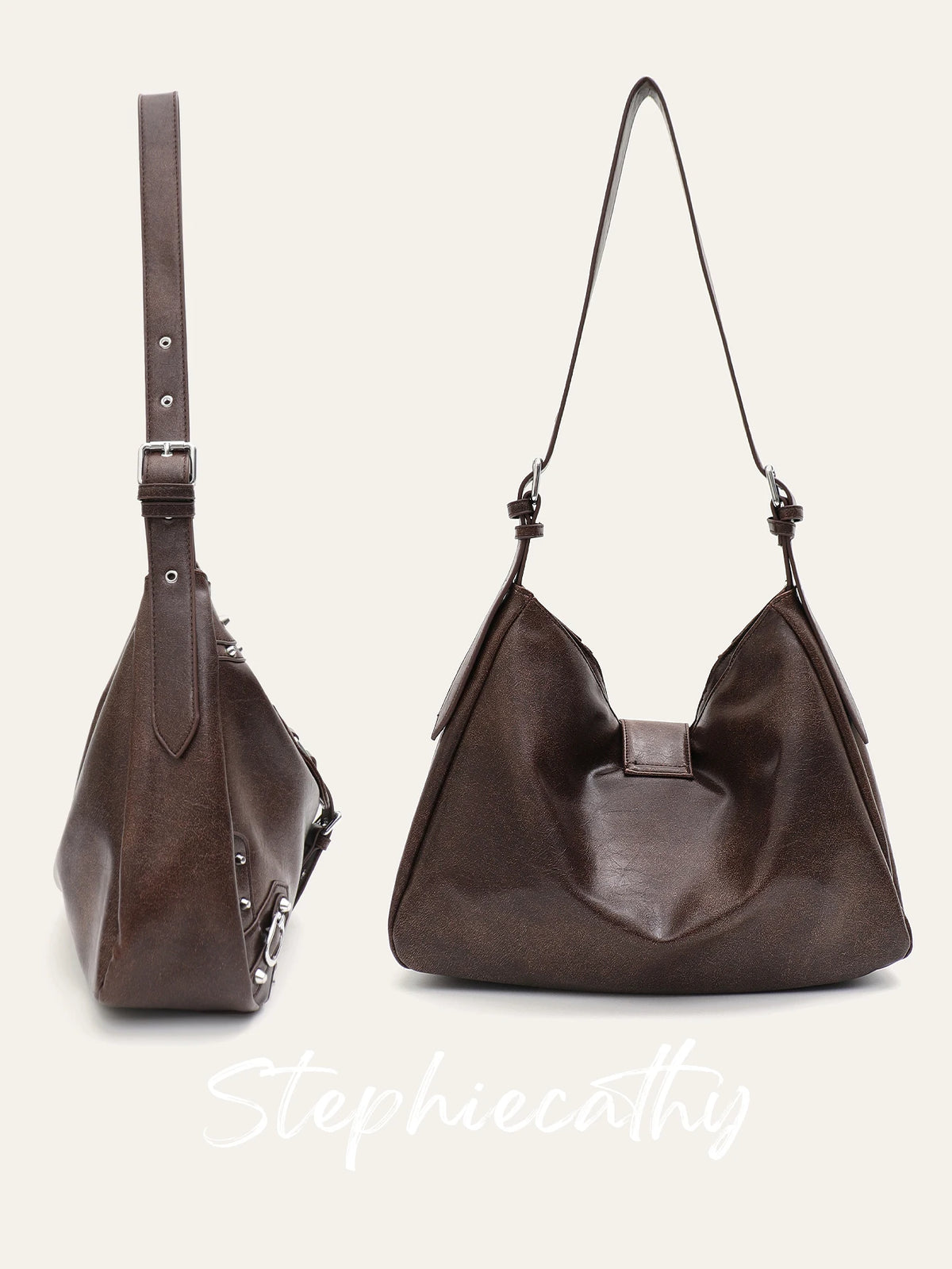 Chain-Strap Slouchy Hobo