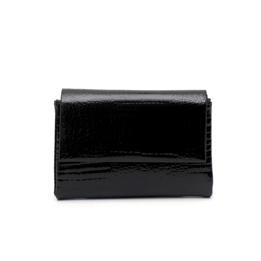 Croc-Embossed Trifold Wallet