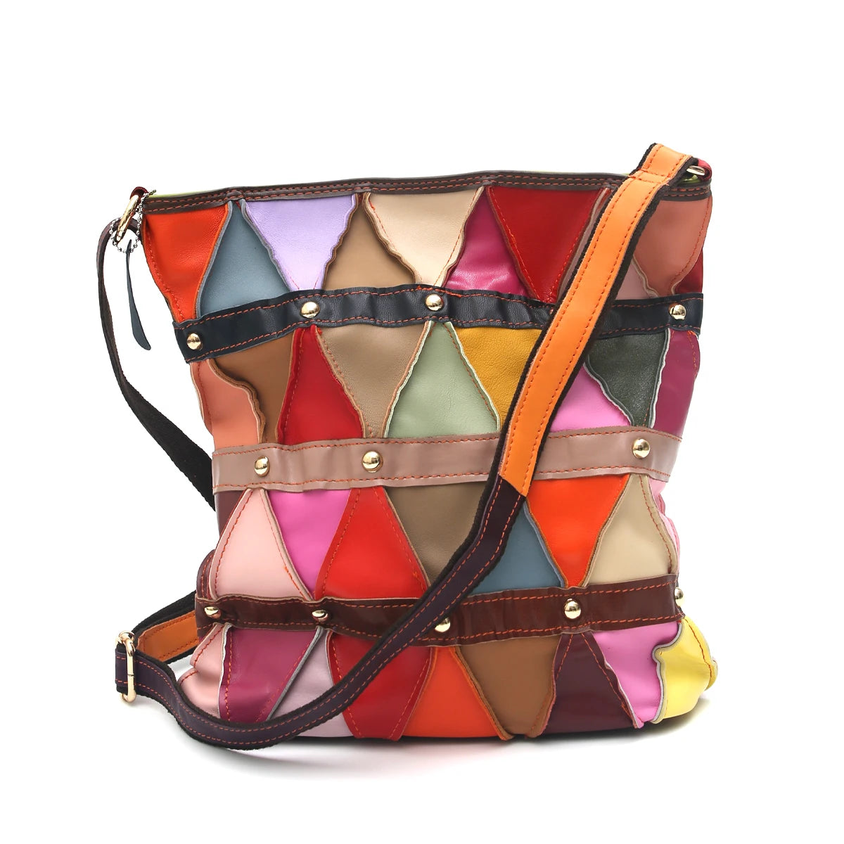 Colorblock Patchwork Crossbody Bag