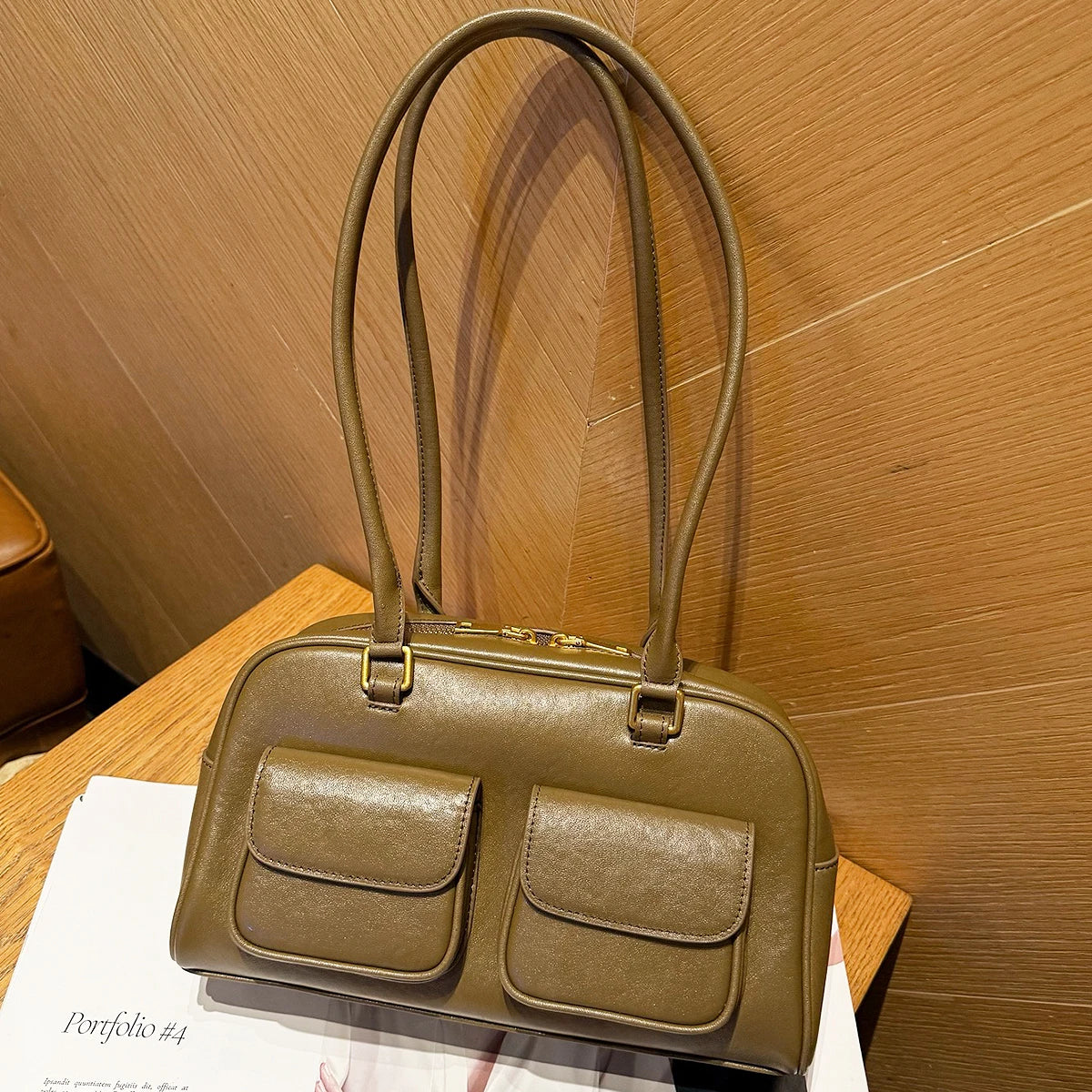Double-Pocket Shoulder Bag