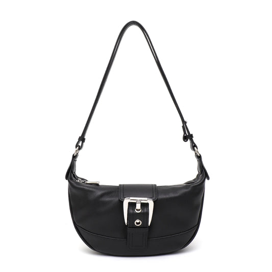 Buckle Half-Moon Shoulder Bag
