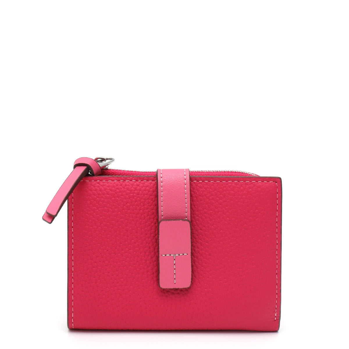 Contrast-Trim Zip Wallet