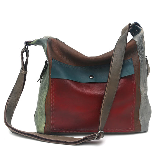 Colorblock Multi-Pocket Shoulder Bag