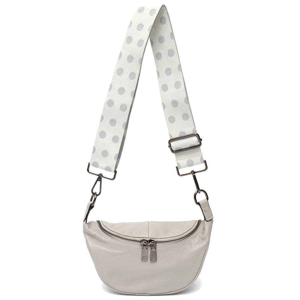 Patterned-Strap Shoulder Bag