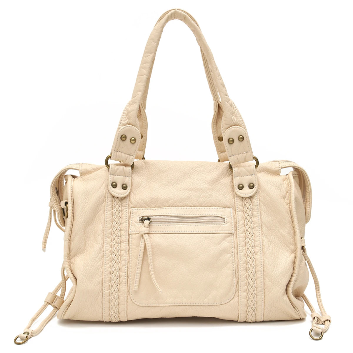 Multi-Pocket Braided Satchel