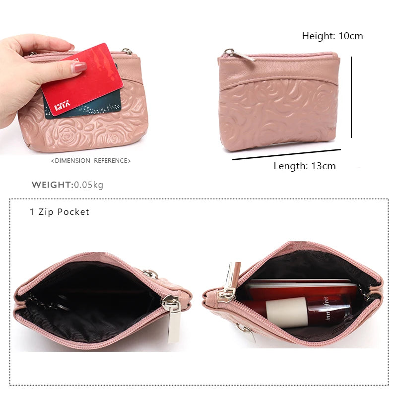 Embossed Floral Coin Purse