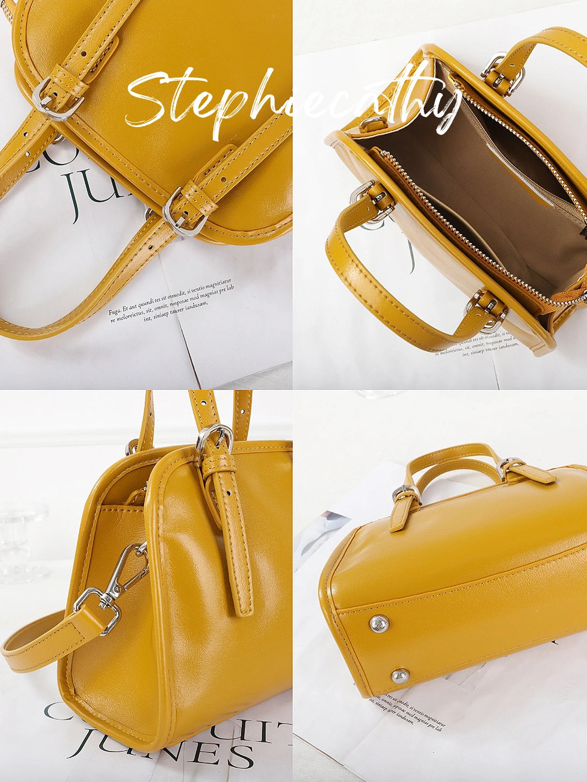 Domed Zip Top-Handle Bag