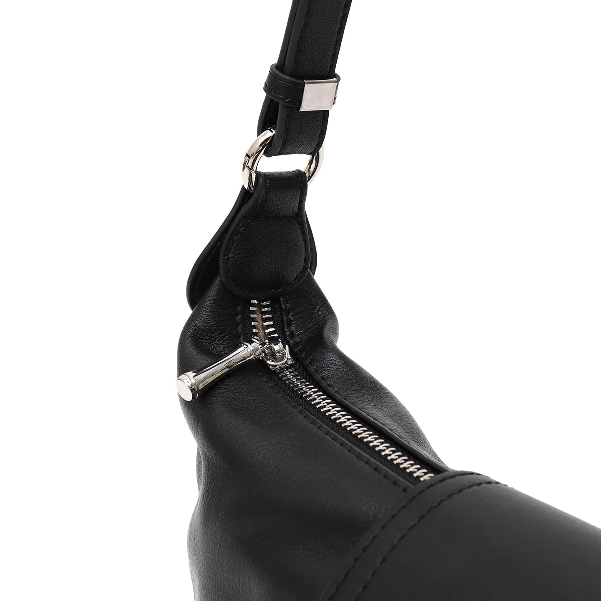 Buckle Half-Moon Shoulder Bag