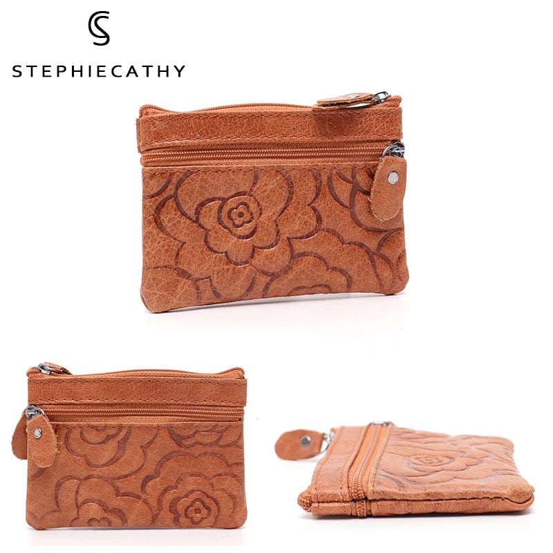 Embossed Floral Key Pouch