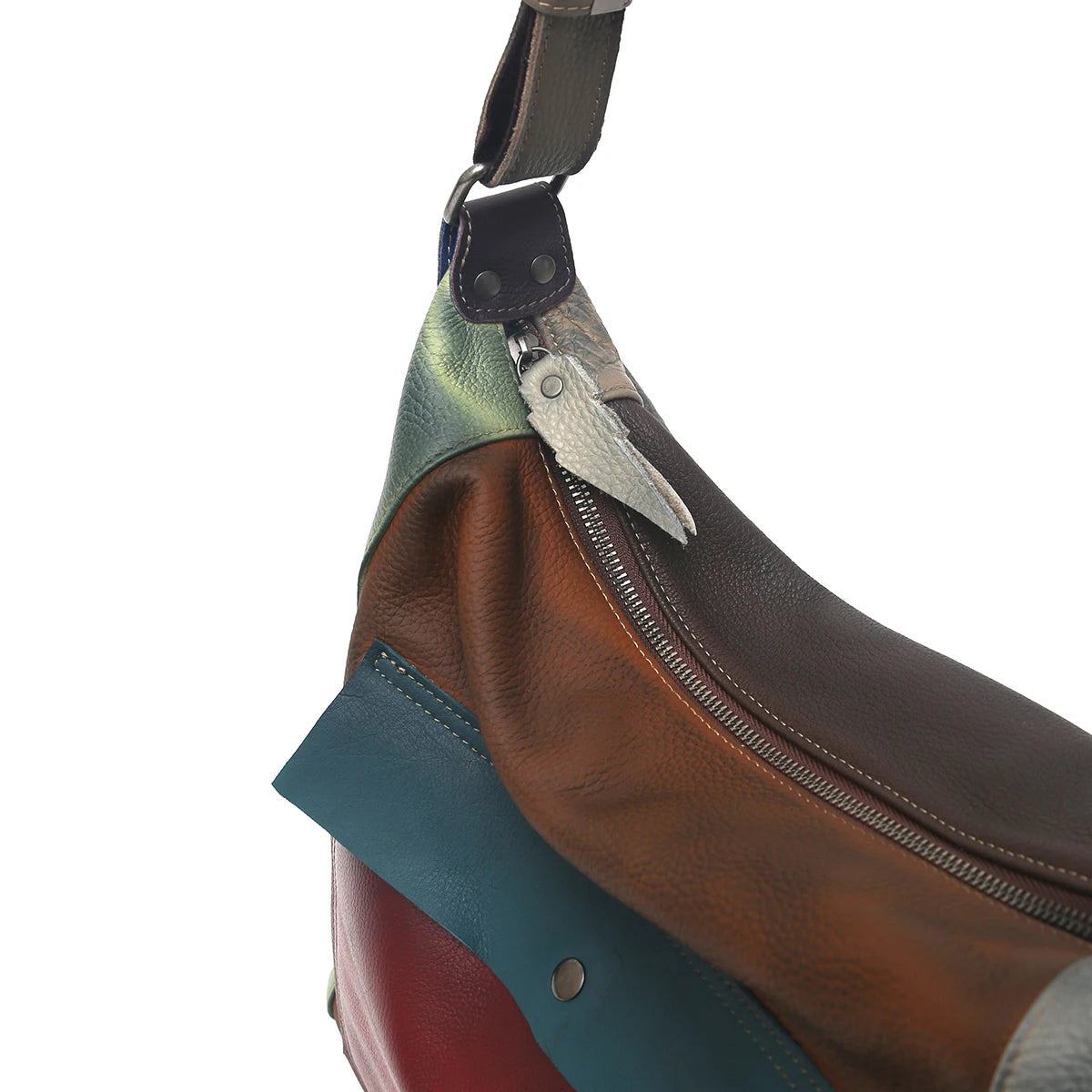 Colorblock Multi-Pocket Shoulder Bag