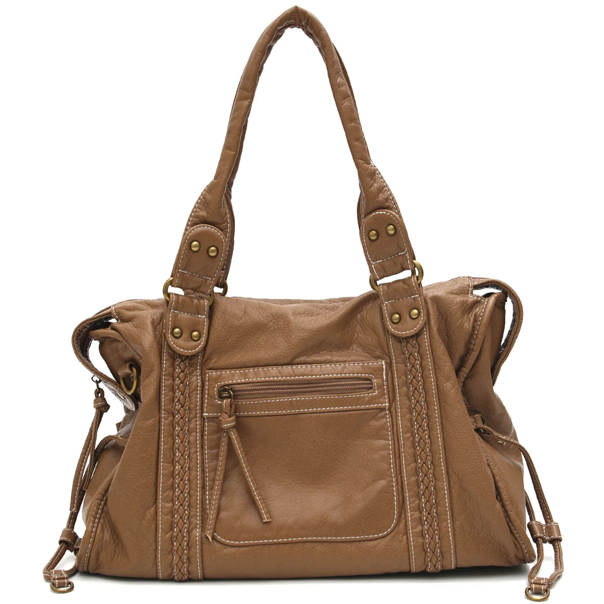 Multi-Pocket Braided Satchel