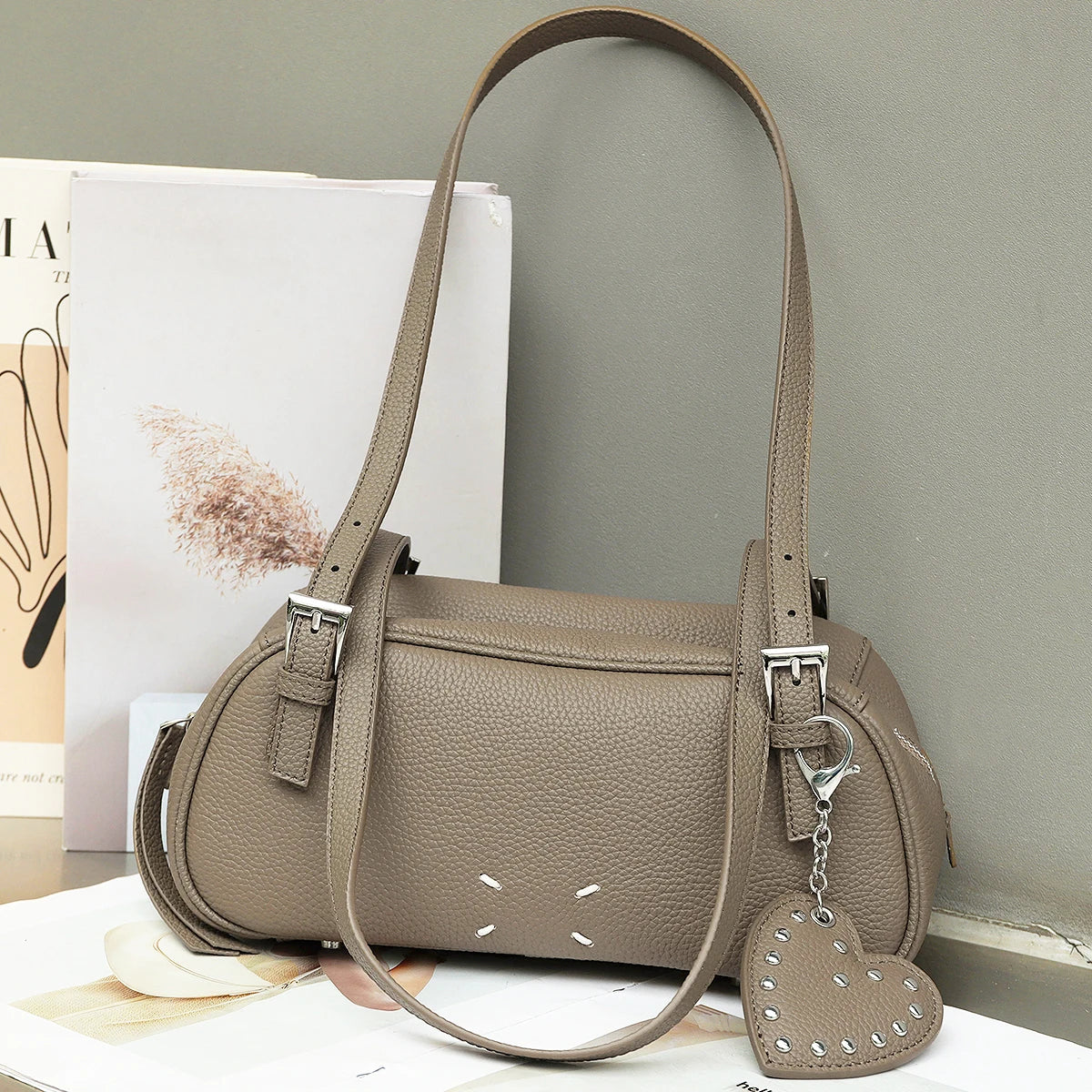 Riveted Barrel Shoulder Bag