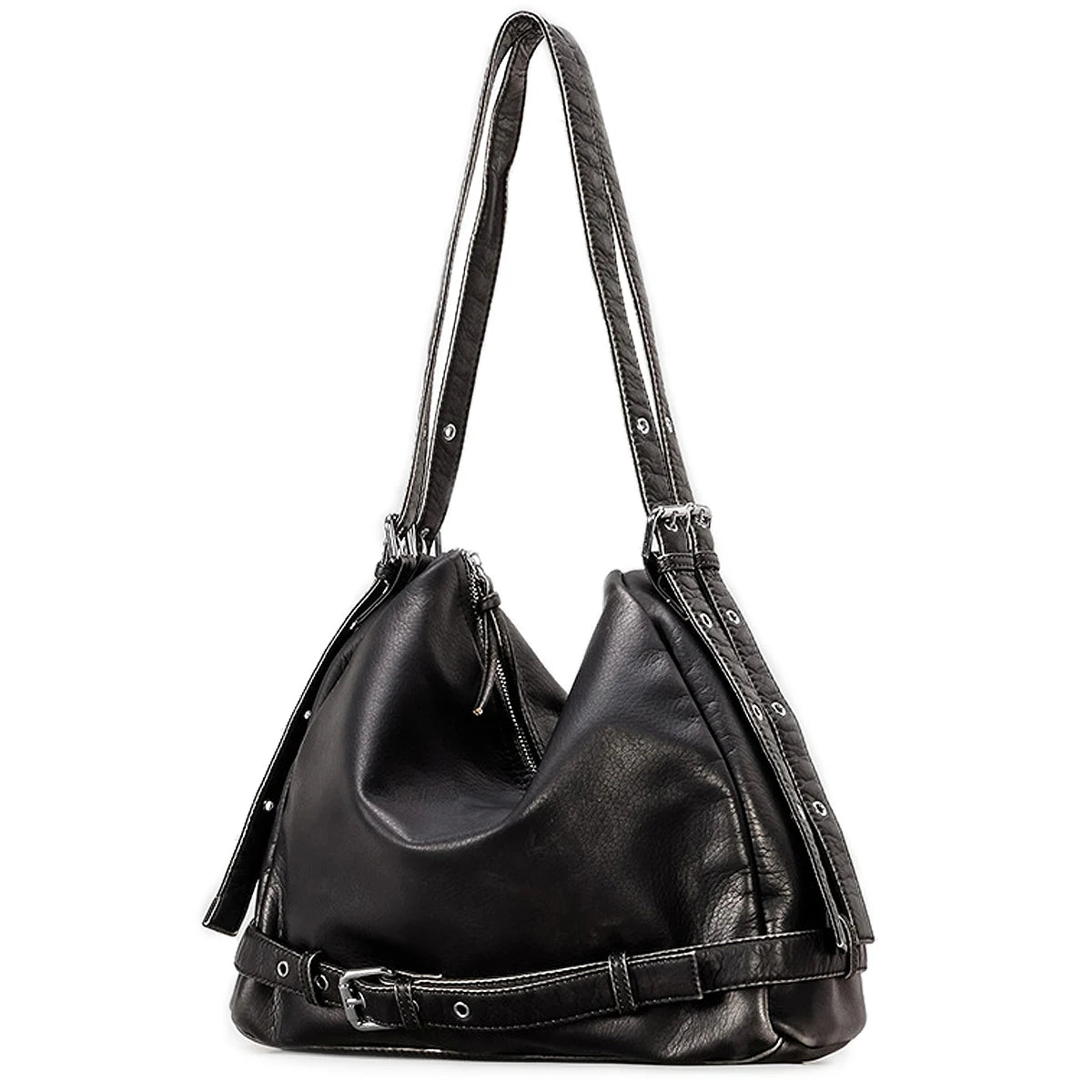 Belt-Detail Slouchy Hobo