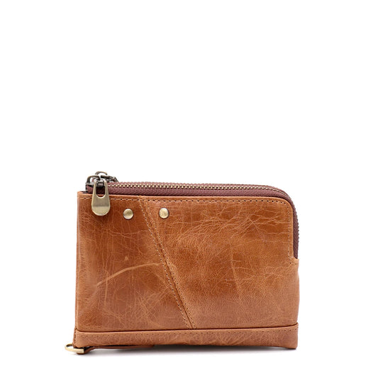 Distressed Zip Bifold Wallet