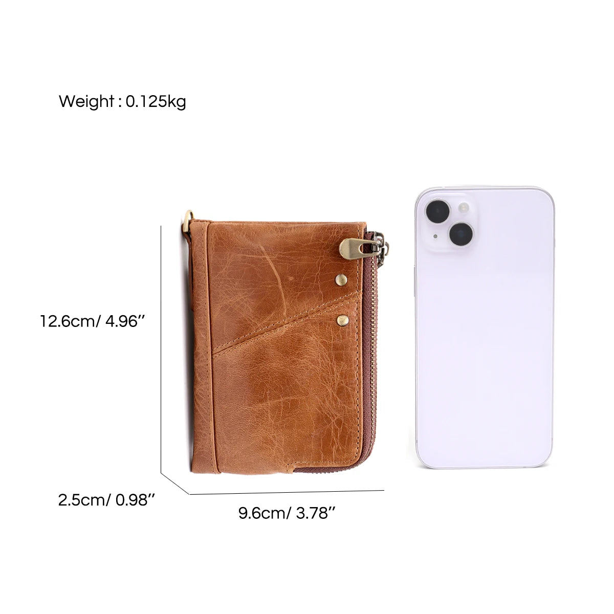 Distressed Zip Bifold Wallet