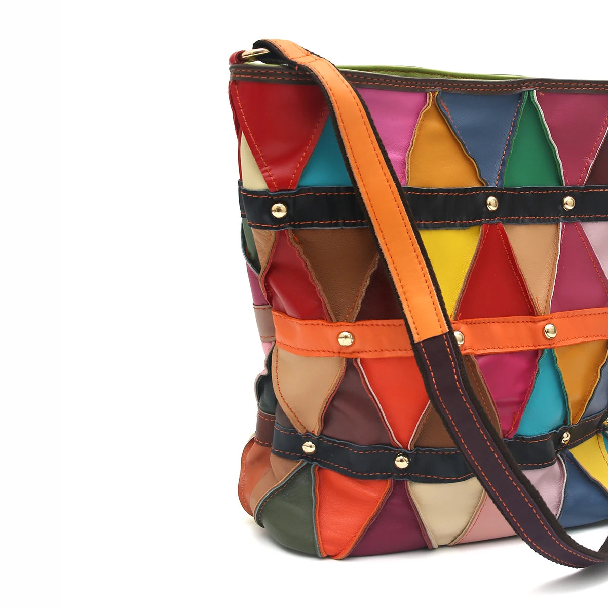 Colorblock Patchwork Crossbody Bag