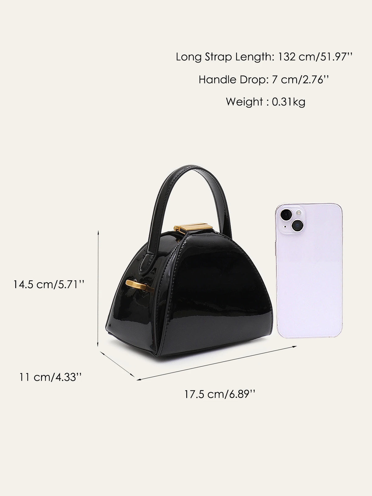 Curved Lock Crossbody Bag