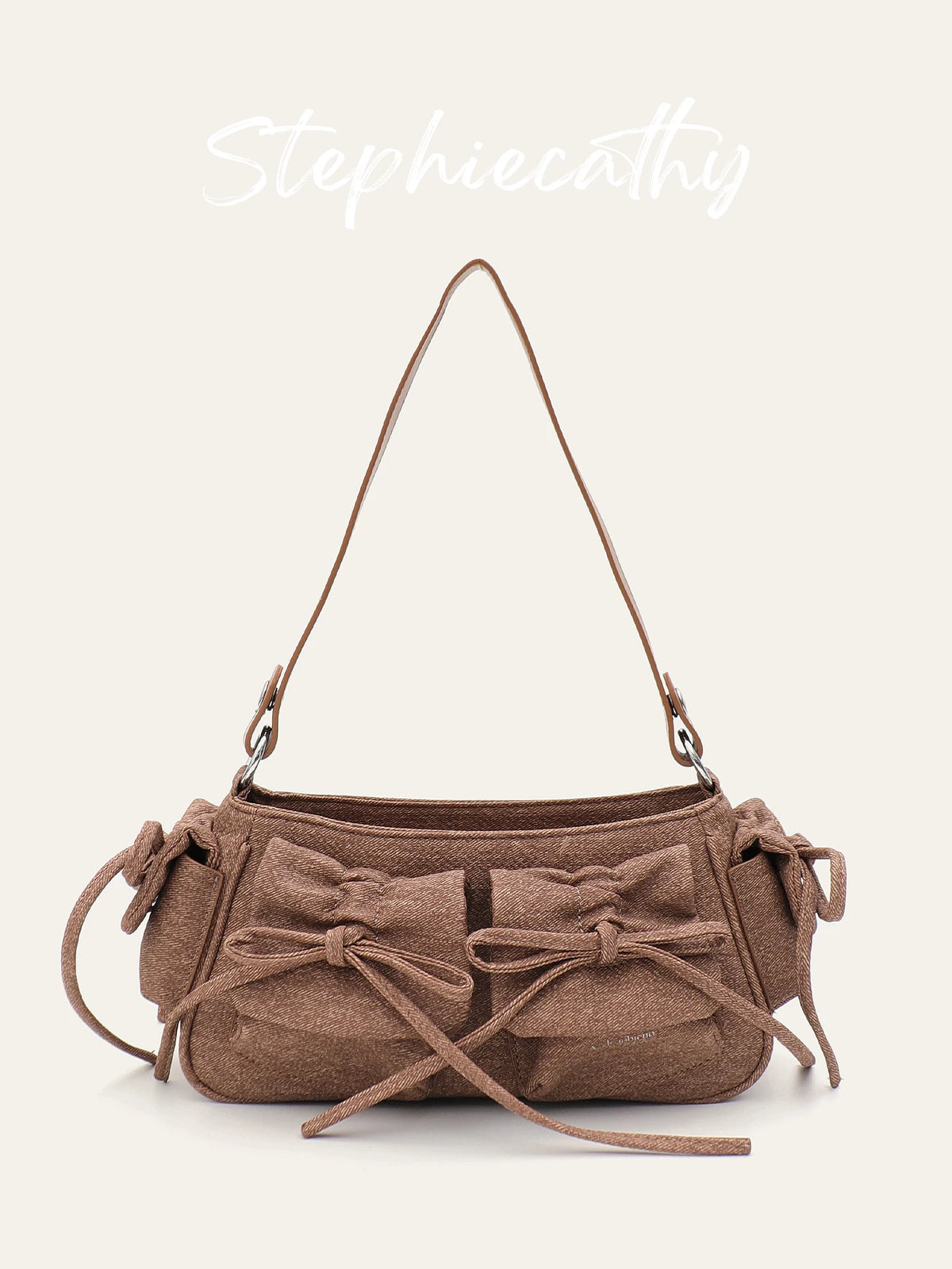 Ruched Bow Shoulder Bag