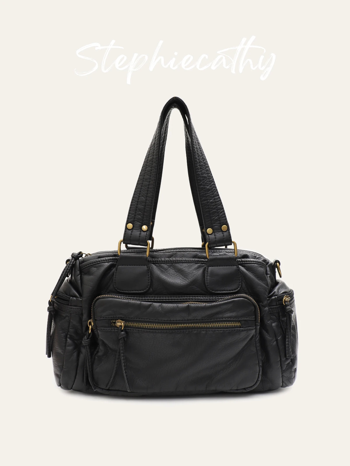 Multi-Pocket Zip Satchel