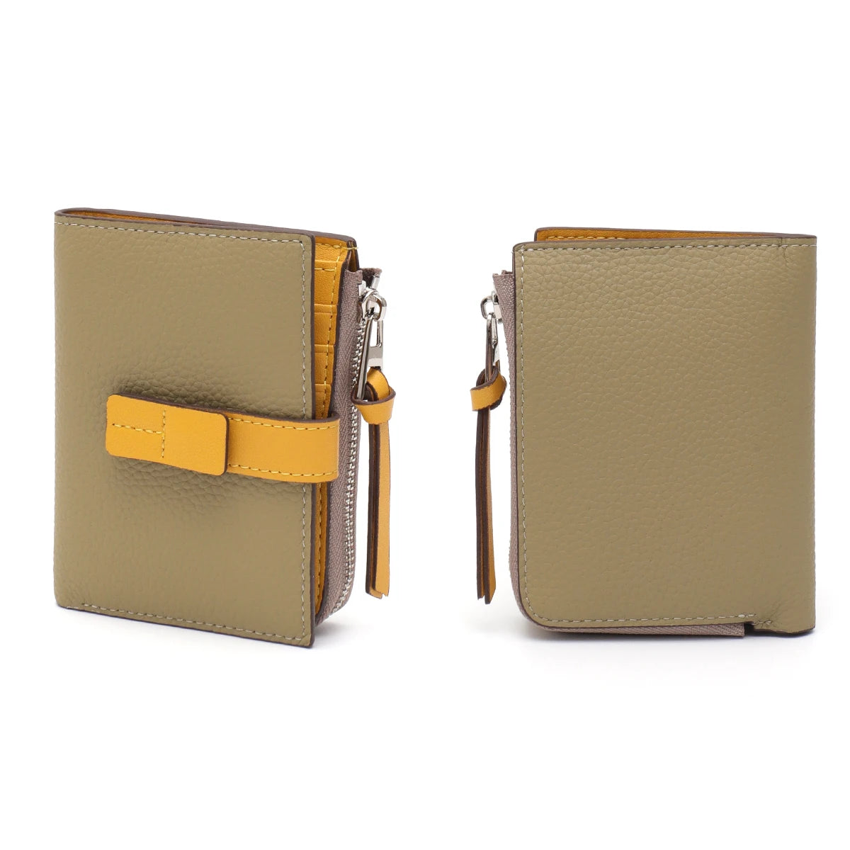 Contrast-Trim Zip Wallet