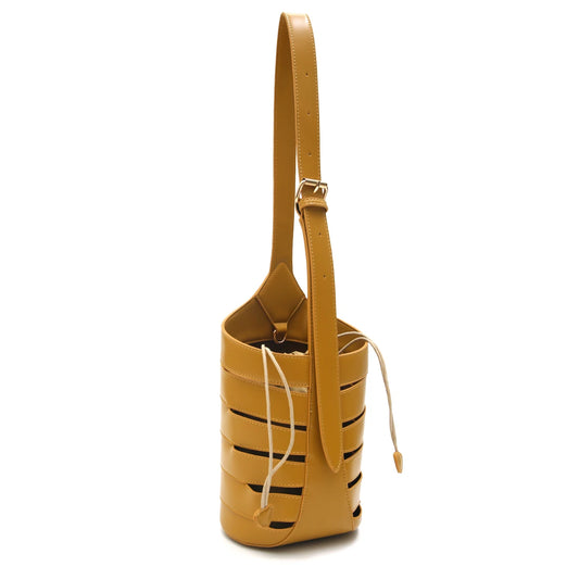 Cutout Drawstring Bucket Bag