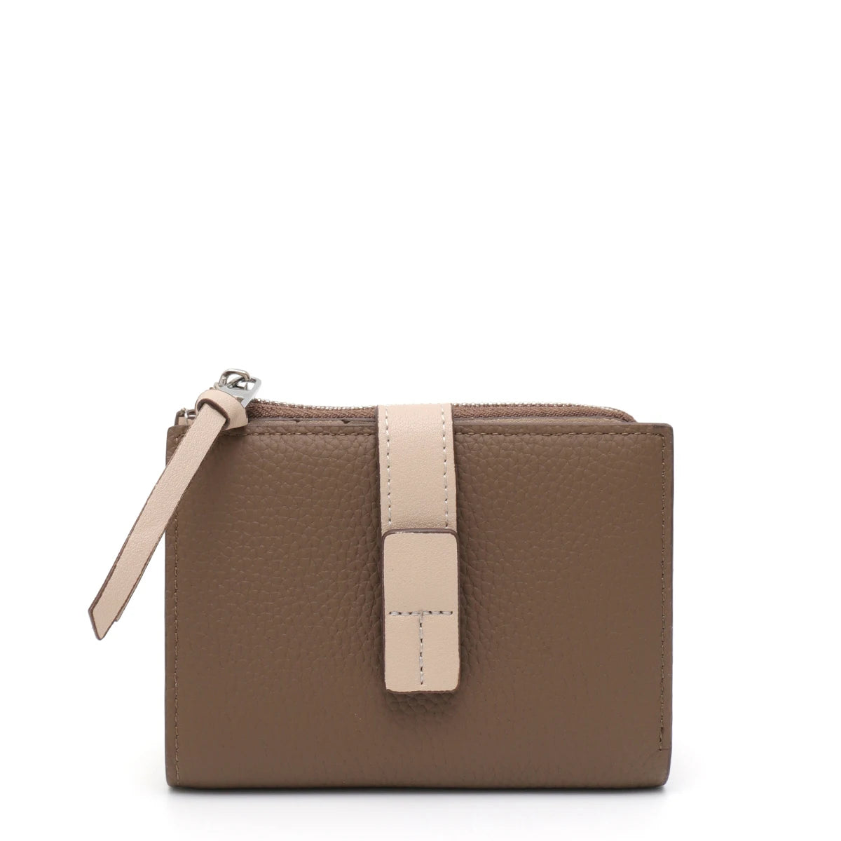 Contrast-Trim Zip Wallet