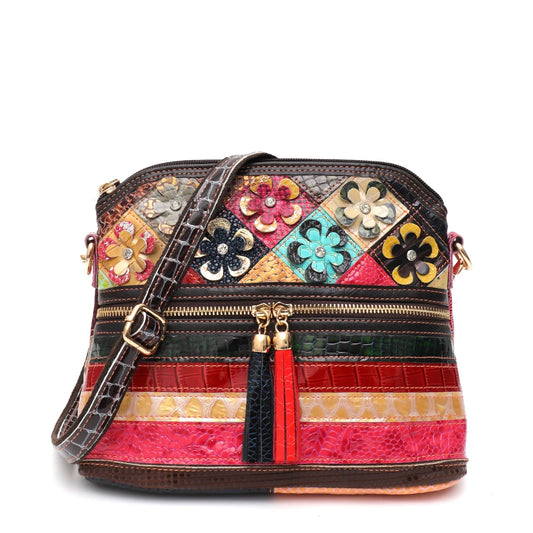 Floral Patchwork Crossbody Bag