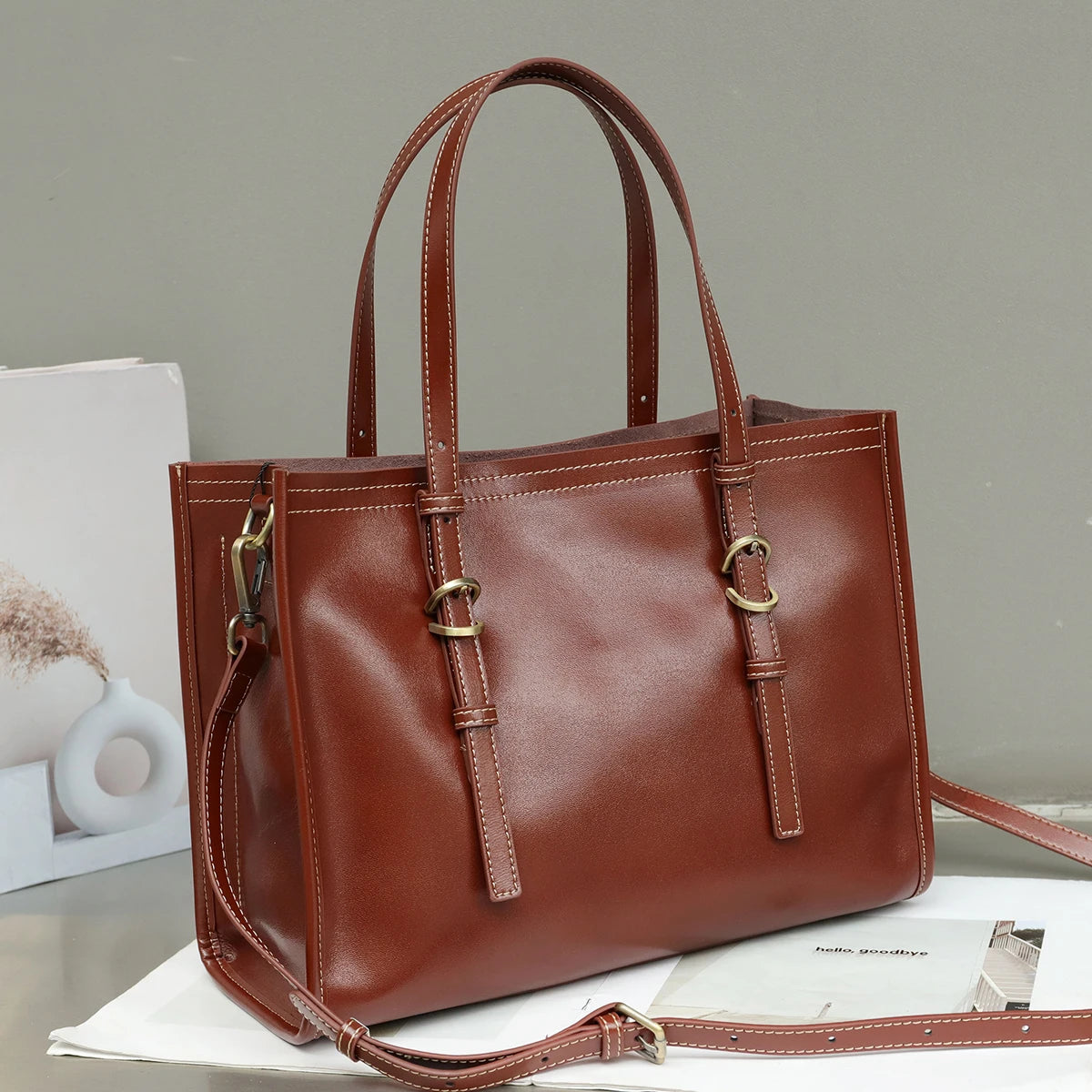 Structured Top-Handle Tote