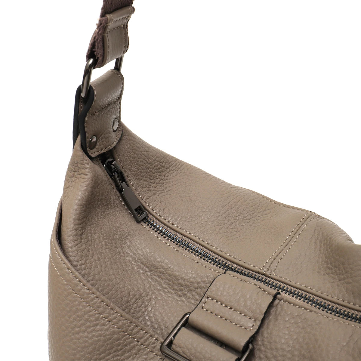 Buckle-Strap Slouchy Hobo