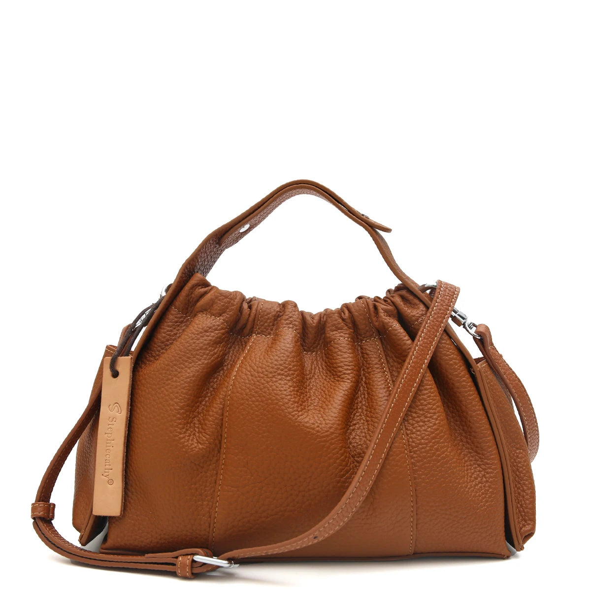 Ruched Top-Handle Bag