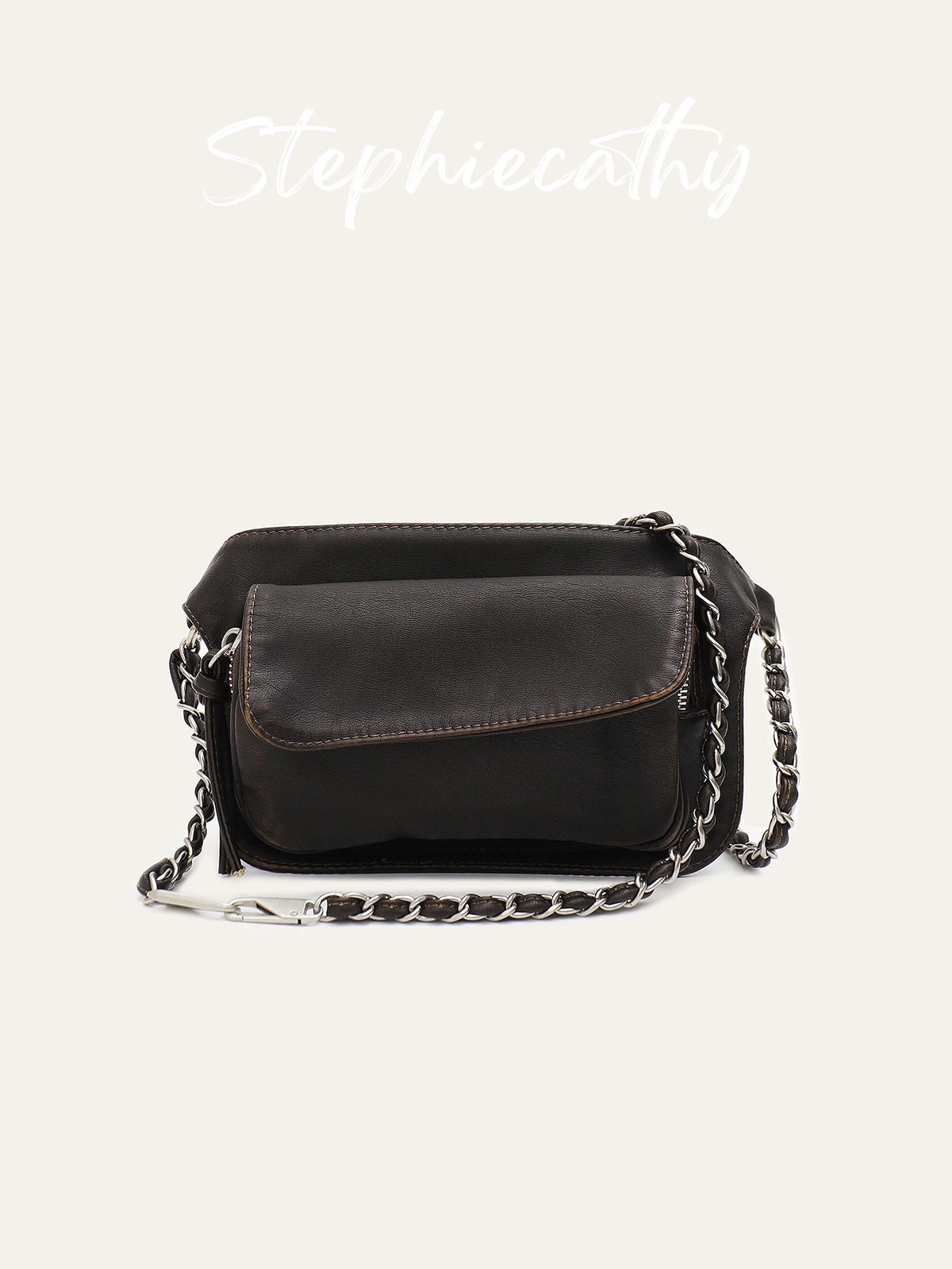 Chain-Strap Flap Crossbody