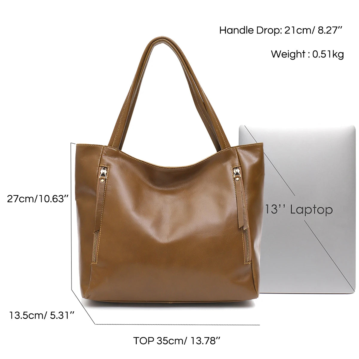 Textured Zip Shoulder Tote