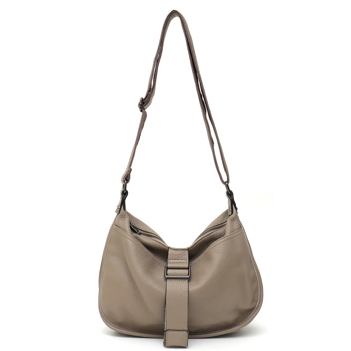 Buckle-Strap Slouchy Hobo