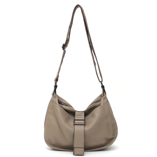Buckle-Strap Slouchy Hobo