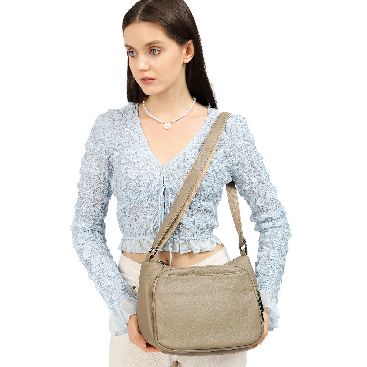 Minimal Zip Shoulder Bag