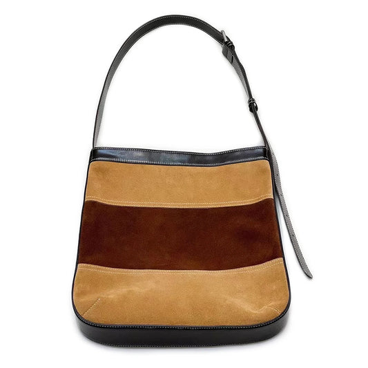 Striped Panel Shoulder Bag