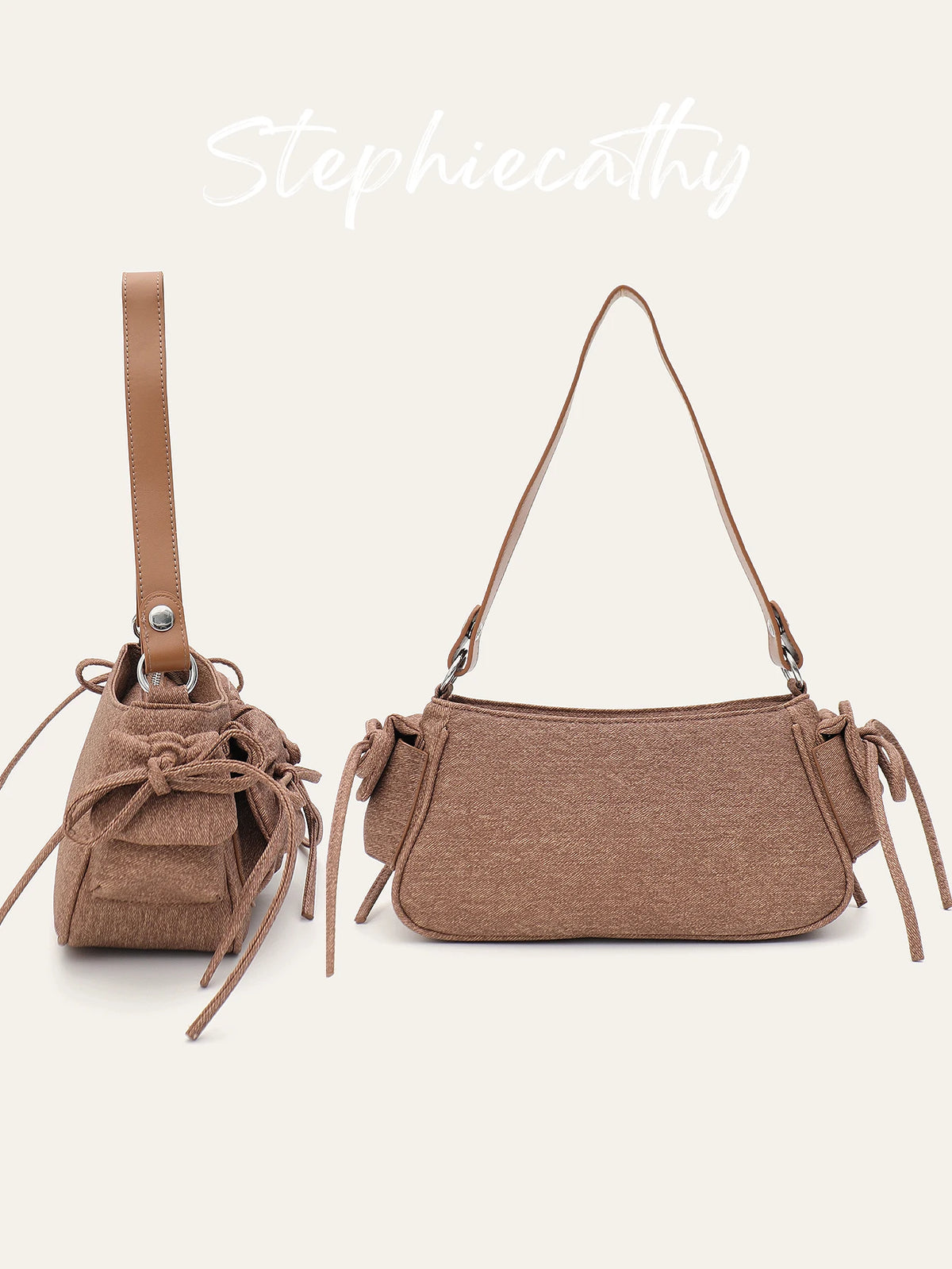 Ruched Bow Shoulder Bag