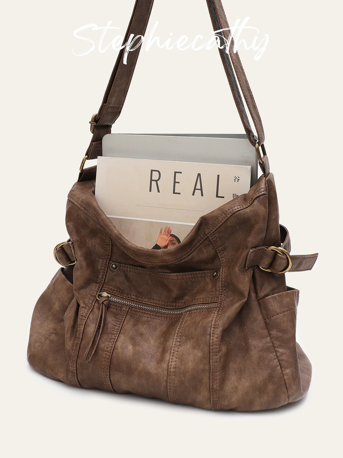 Buckle Multi-Pocket Hobo