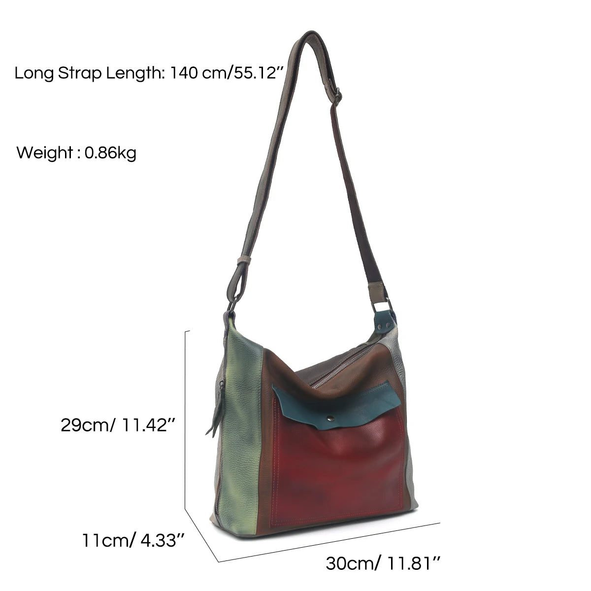 Colorblock Multi-Pocket Shoulder Bag