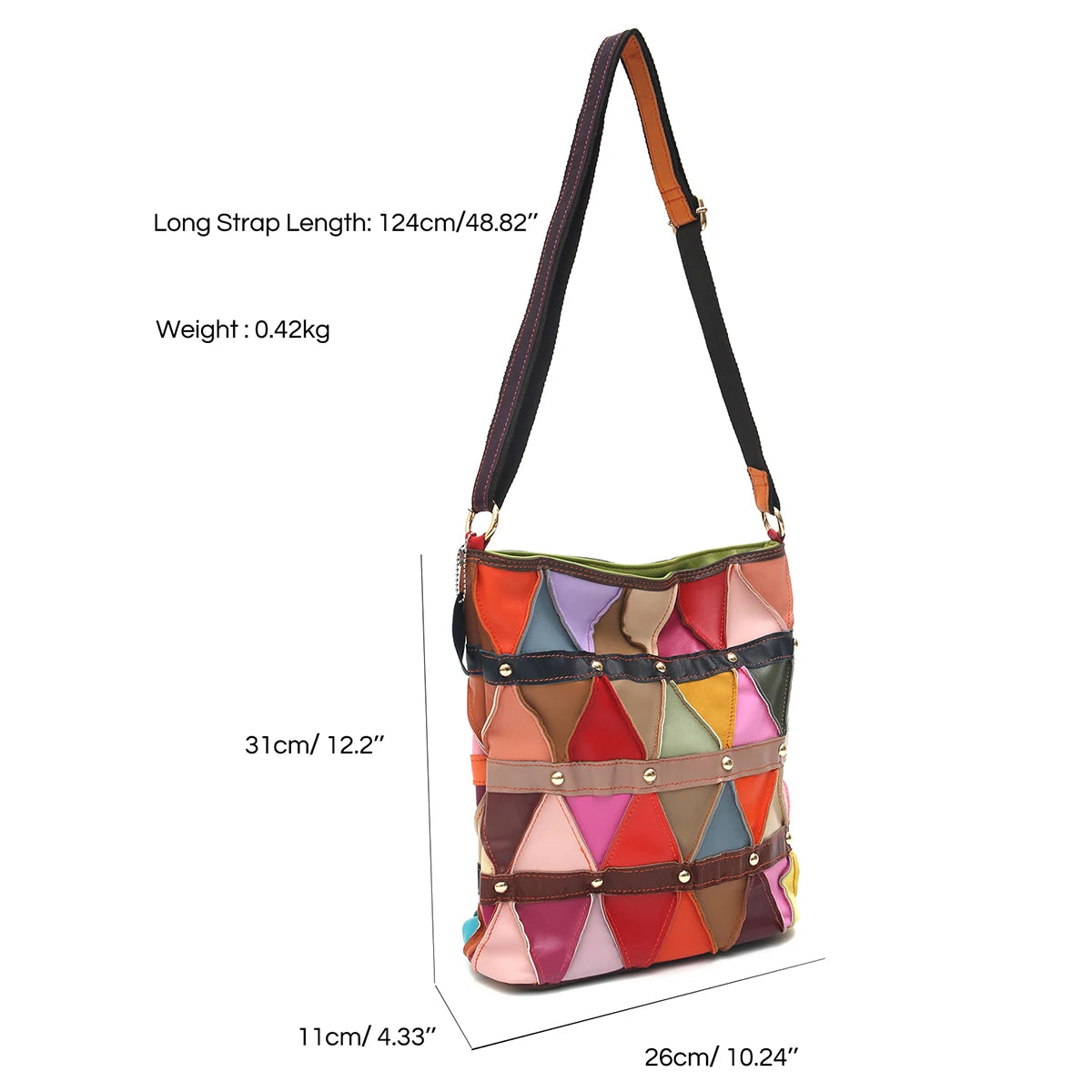 Colorblock Patchwork Crossbody Bag