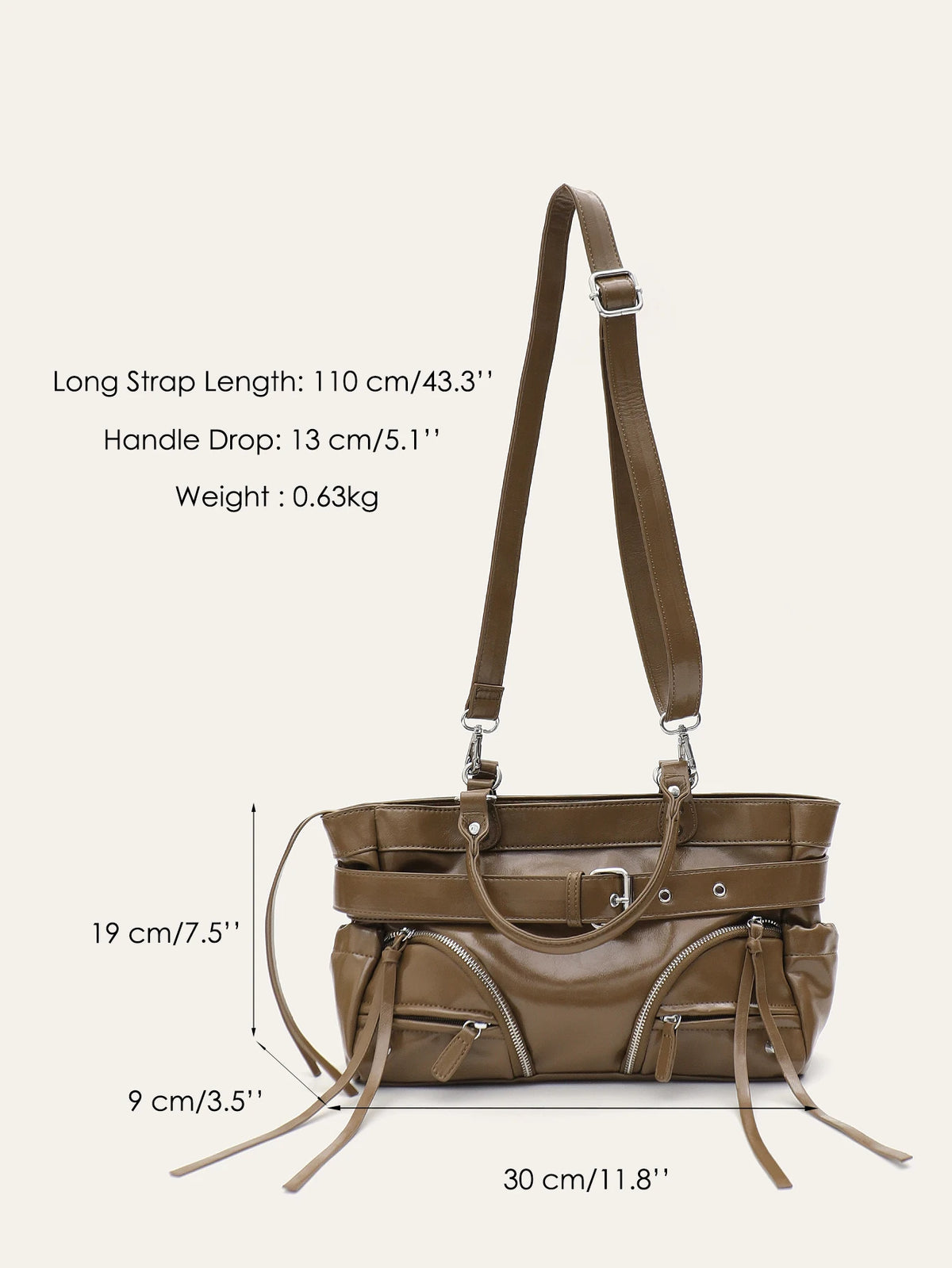 Buckle Multi-Pocket Handbag
