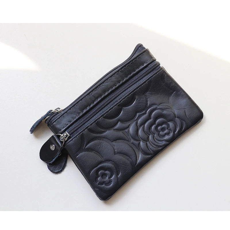 Embossed Floral Key Pouch