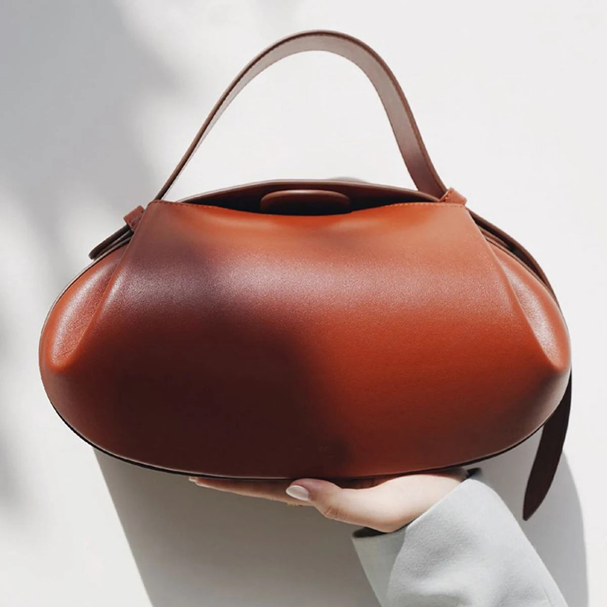 Sculpted Oval Shoulder Bag