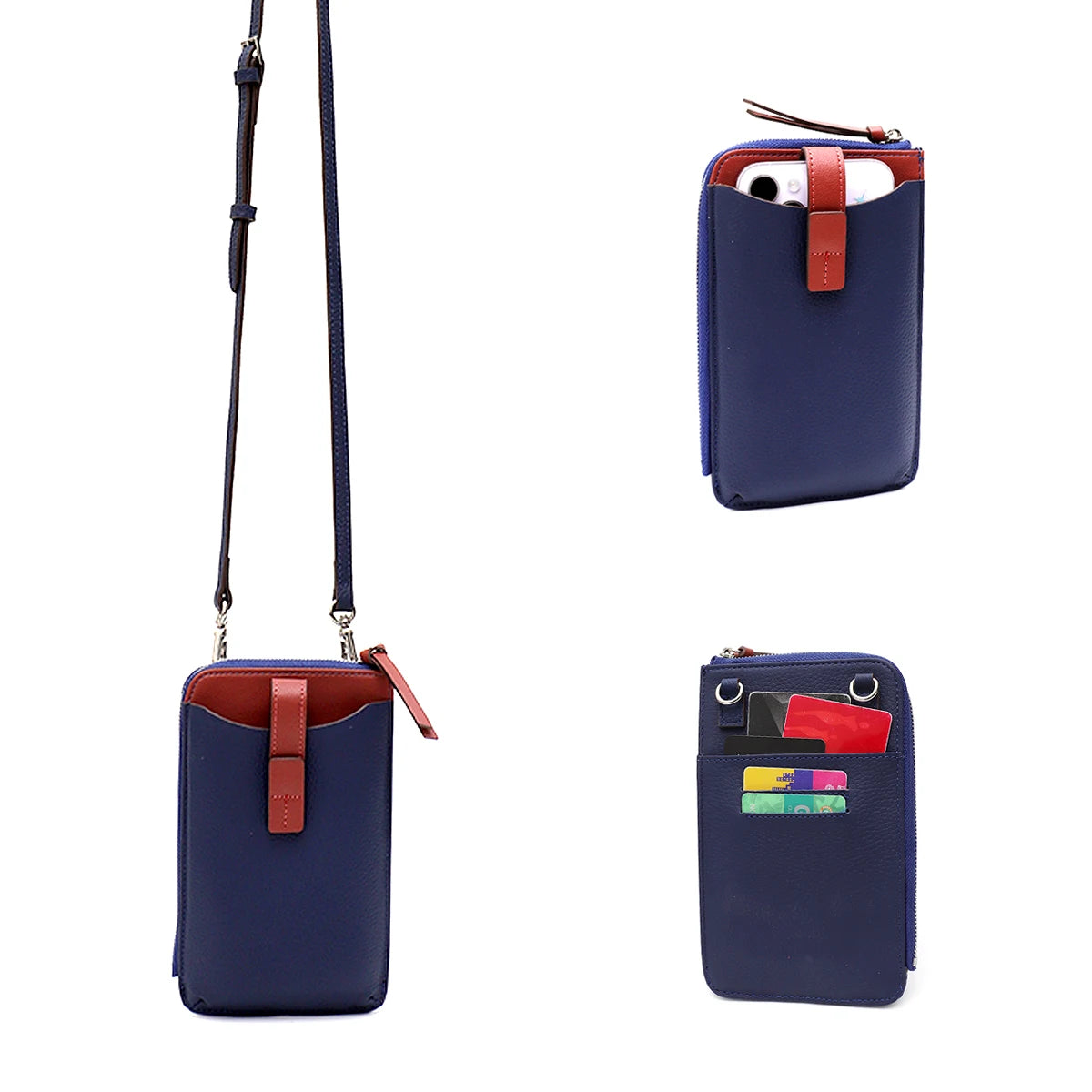 Contrast Phone Crossbody Pouch