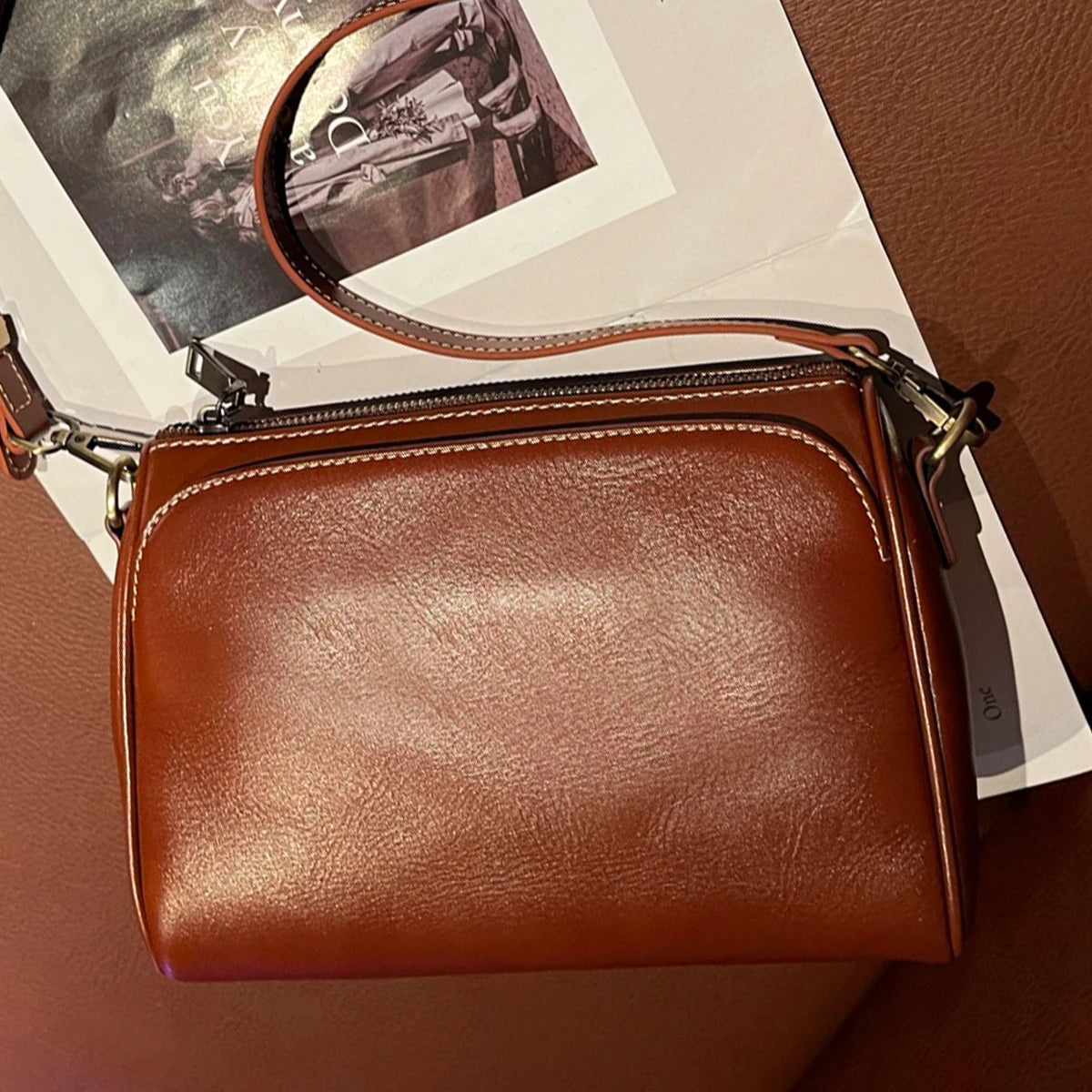 Wide-Strap Square Crossbody