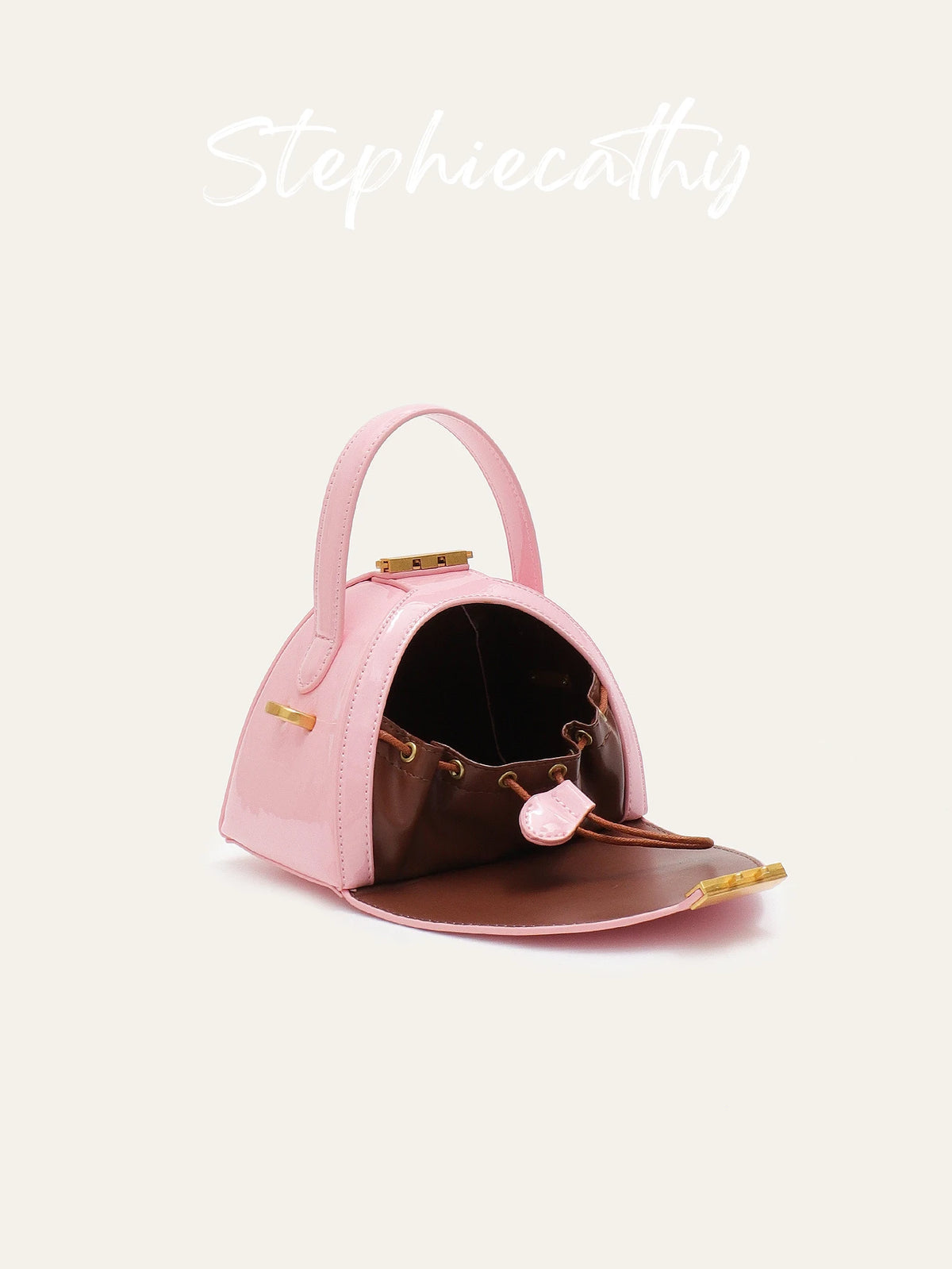Curved Lock Crossbody Bag