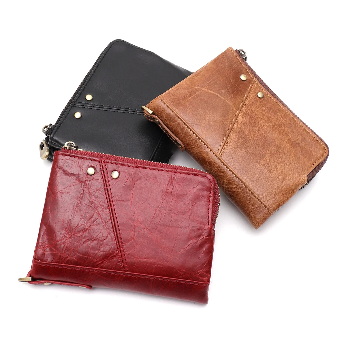 Distressed Zip Bifold Wallet