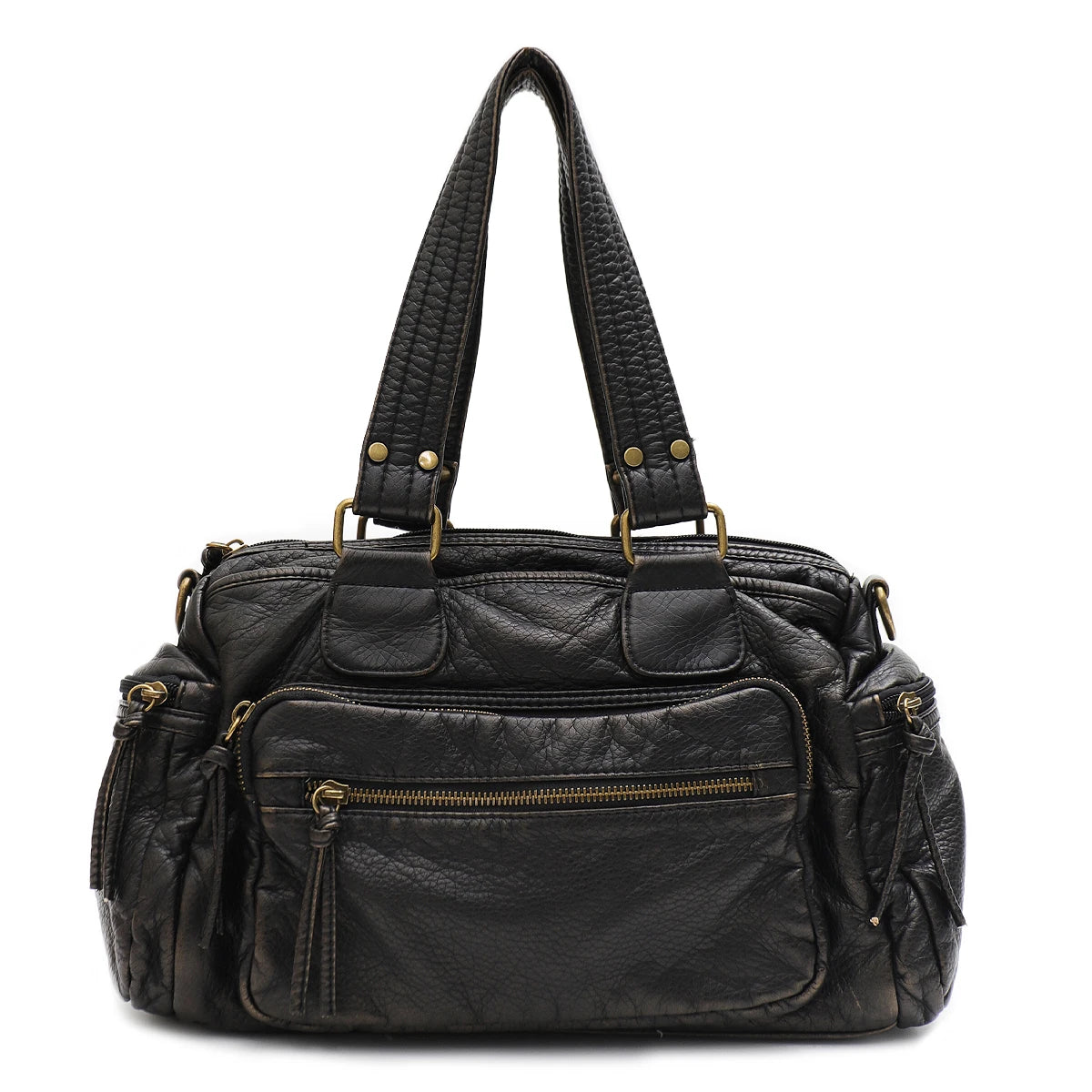 Multi-Pocket Zip Satchel
