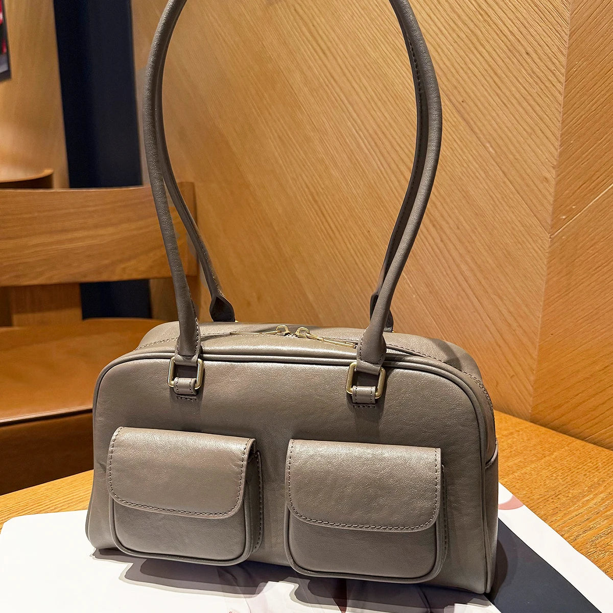 Double-Pocket Shoulder Bag