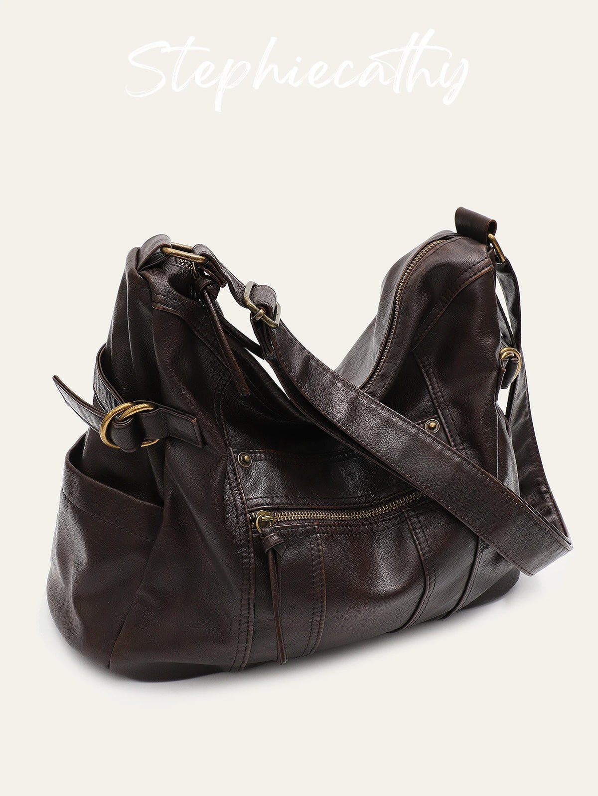 Buckle Multi-Pocket Hobo
